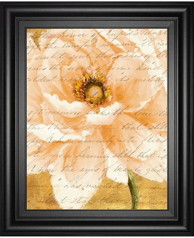 Classy Art Beautiful Cream Peonies Script I by Patricia Pinto Framed Print Wall Art, 22" x 26"