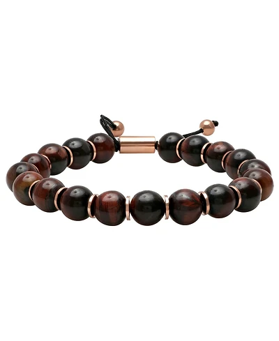 Macy's Men's Red Tiger's Eye Bead Bolo Bracelet