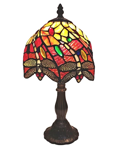 Amora Lighting Tiffany Style Dragonfly Table Lamp
