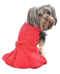 Parisian Pet Satin Embellished Red Dress