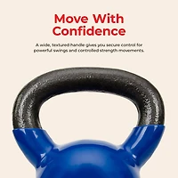 Sunny Health & Fitness Vinyl Color Coated Kettle Bell - 5, 10, 15, 20, 25 Pound Option
