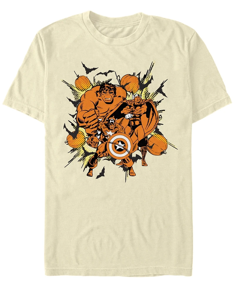 Marvel Men's Classic Comics Hulk Thor Captain America Halloween Short Sleeve T-Shirt