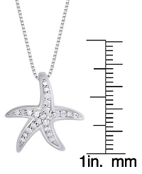 Diamond 1/6 ct. t.w. Starfish Pendant Necklace in Sterling Silver