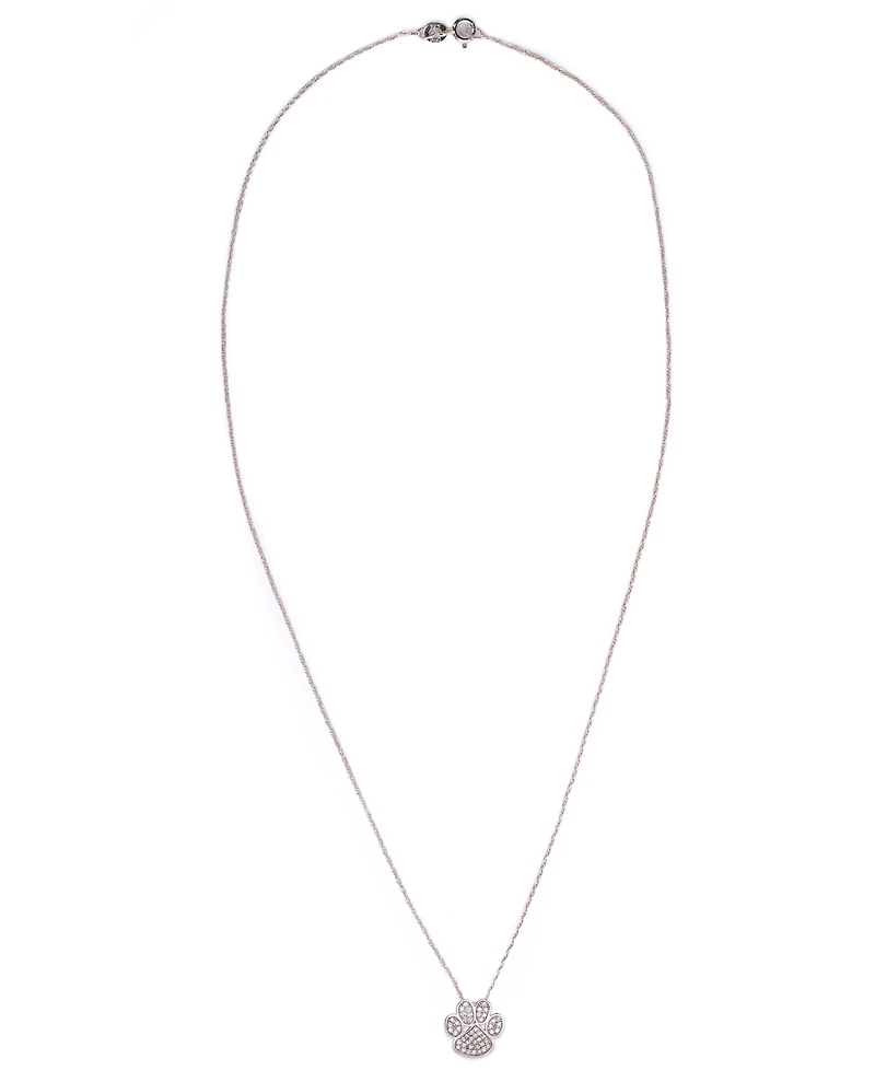 Diamond 1/4 ct. t.w. Paw Print Pendant Necklace in Sterling Silver