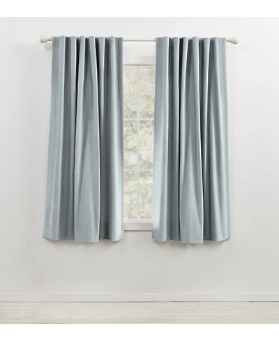 Lauren Ralph Velvety Room Darkening Back Tab Rod Pocket Curtain Panel, 52" x 63"
