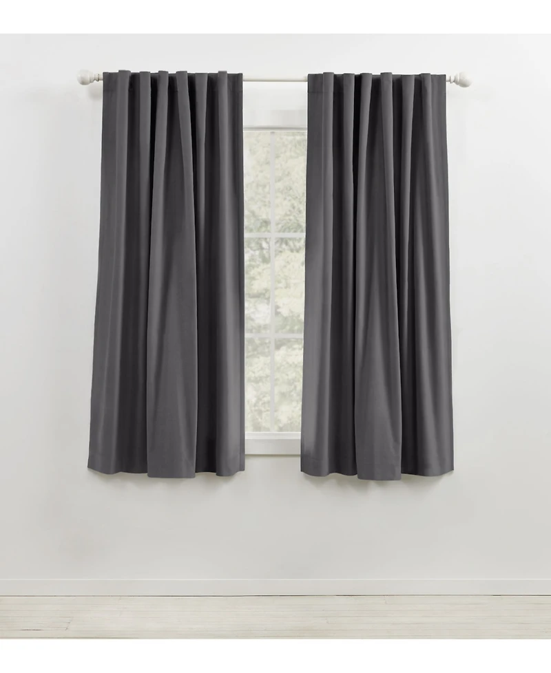 Lauren Ralph Velvety Room Darkening Back Tab Rod Pocket Curtain Panel, 52" x 63"