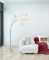 Artiva Usa Lumiere Iv 80" Led Crystal Arched Floor Lamp with Dimmer