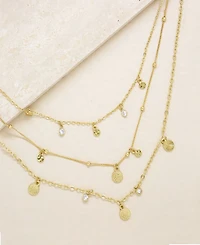 Ettika Crystal Detailed Triple Layer Necklace