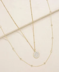 Ettika Crystal Disc Layered Necklace Set