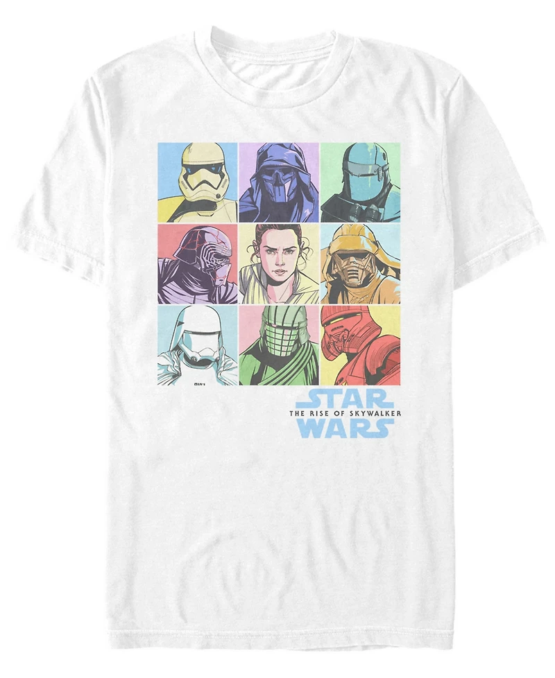 Star Wars Men's Rise of Skywalker Rainbow Pastel Character Box Up T-shirt