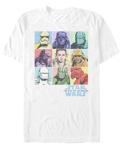 Star Wars Men's Rise of Skywalker Rainbow Pastel Character Box Up T-shirt