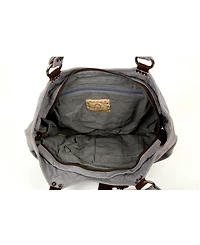 Tsd Brand Bold Lotus Canvas Hobo Bag