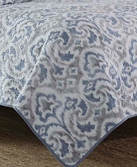 Tommy Bahama Cape Verde Smoke Reversible 3-Piece Quilt Set, King