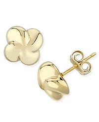 Puffed Twist Stud Earrings Set in 14k Gold (10mm)