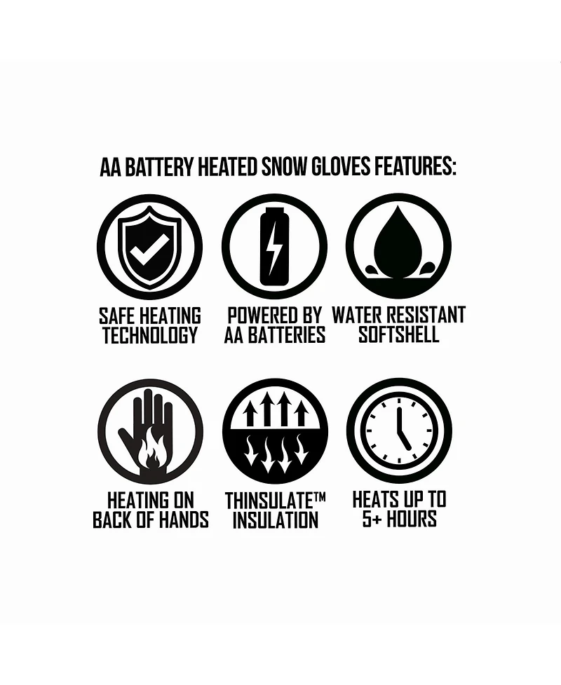 ActionHeat Women's Aa Battery Heated Snow Gloves
