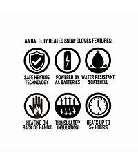 ActionHeat Women's Aa Battery Heated Snow Gloves
