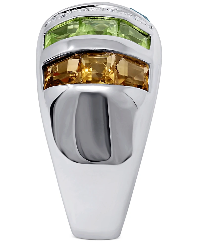 Multi-Gemstone (4-3/4 ct. t.w.) & Diamond Accent Statement Ring Sterling Silver