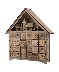 Glitzhome 15.35" H Wooden Led Countdown Farmhouse