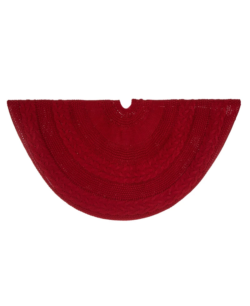 Glitzhome 52" D Knitted Acrylic Christmas Tree Skirt