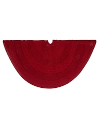 Glitzhome 52" D Knitted Acrylic Christmas Tree Skirt