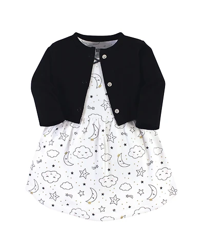 Hudson Baby Toddler Girls Cotton Dress and Cardigan Set