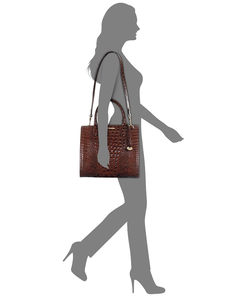 Brahmin Caroline Melbourne Embossed Leather Satchel Bag
