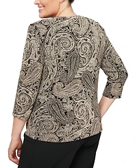 Alex Evenings Plus Glitter-Print Jacket & Top Set
