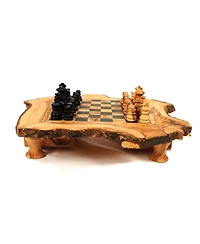 BeldiNest Olive Wood Chess Set Naturalist Live Edge 6 x 6