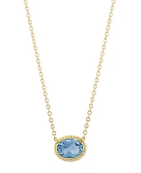 Gemstone Twist Gallery Necklace 14k Yellow Gold