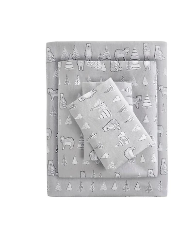 Madison Park Novelty Printed Cotton Flannel 3-Pc. Sheet Set