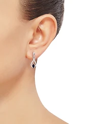 2-Pc. Set Sapphire (1-1/3 ct. t.w.) & Diamond (1/20 Pendant Necklace Matching Drop Earrings Sterling Silver (Also Emerald)