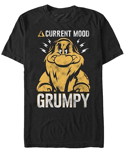 Disney Men's Snow White Grumpy Dwarf Current Mood, Short Sleeve T-Shirt