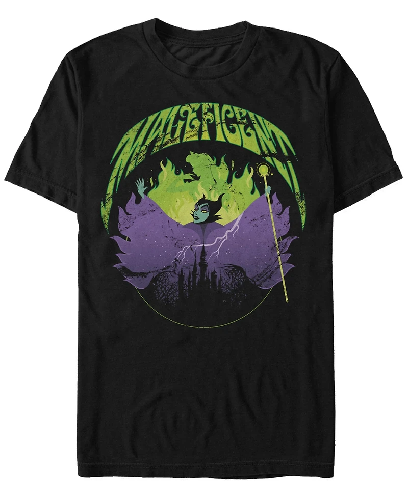 Disney Men's Sleeping Beauty Maleficent Flames, Short Sleeve T-Shirt