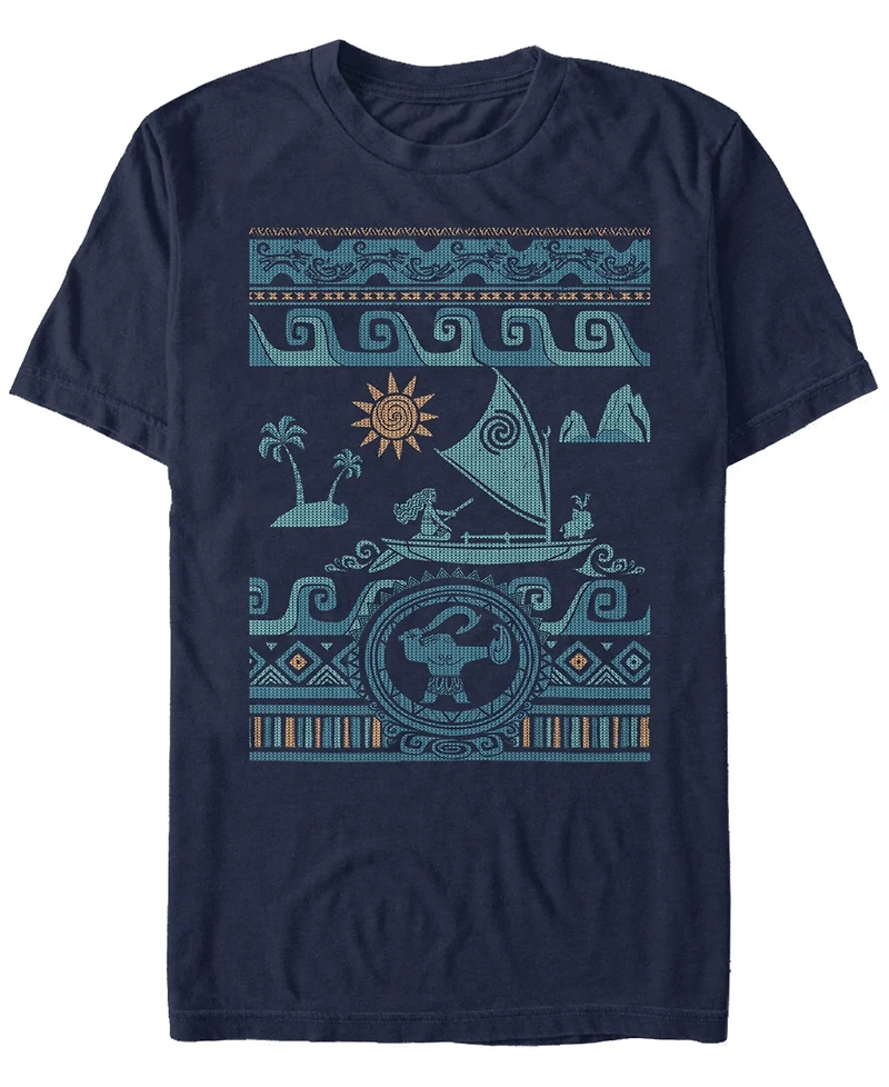 Disney Men's Moana Ocean Sweater Collage, Short Sleeve T-Shirt