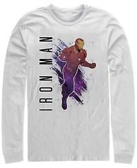 Marvel Men's Avengers Endgame Iron Man Painted Portrait Poster, Long Sleeve T-shirt