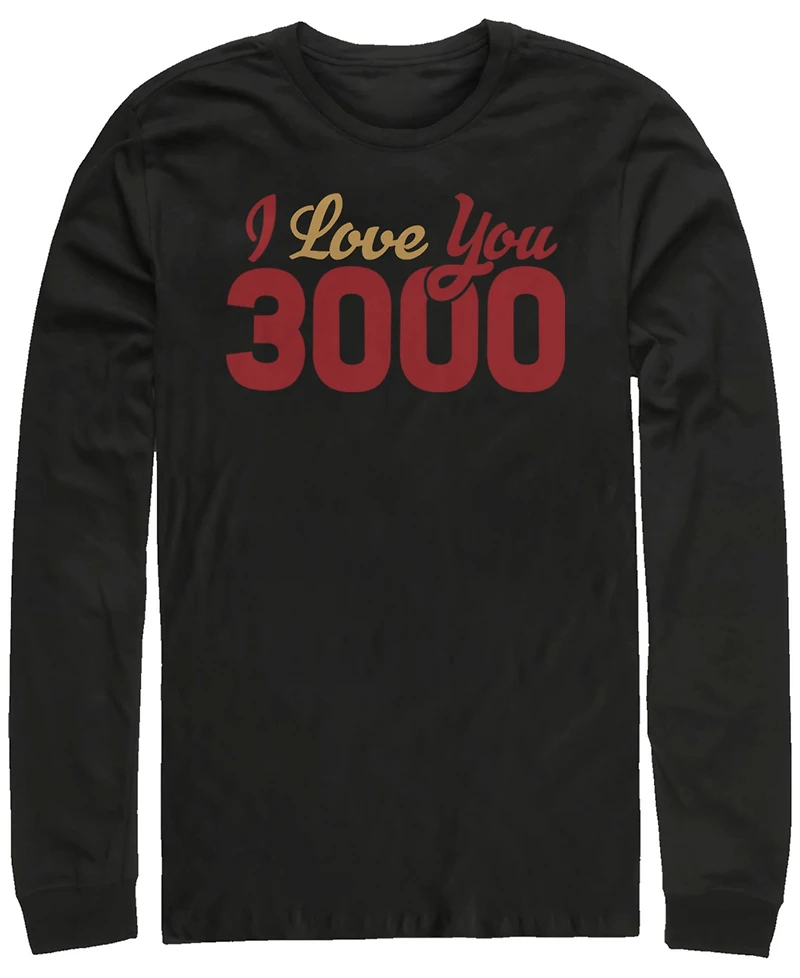 Marvel Men's Avengers Endgame I Love You 3000 Text, Long Sleeve T-shirt
