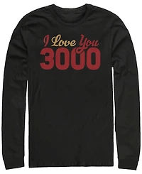 Marvel Men's Avengers Endgame I Love You 3000 Text, Long Sleeve T-shirt