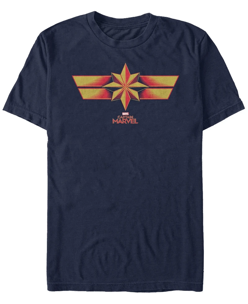Marvel Men's Captain Retro Costume Chest Logo, Short Sleeve T-shirt