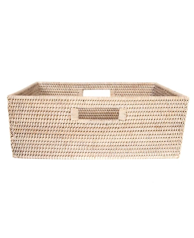 Artifacts Rattan Rectangular Shelf basket with Side handles