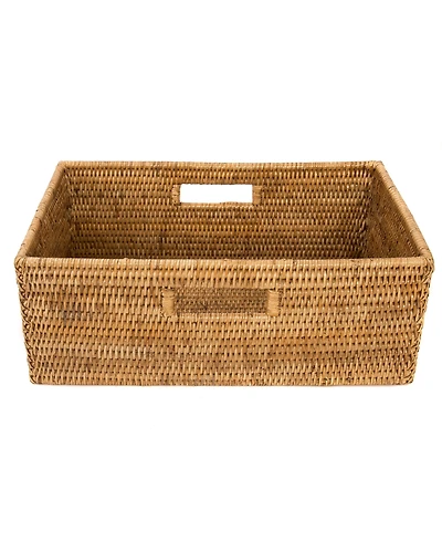 Artifacts Rattan Rectangular Shelf basket with Side handles