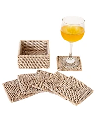 Artifacts Rattan Square Coasters - 7 piece set