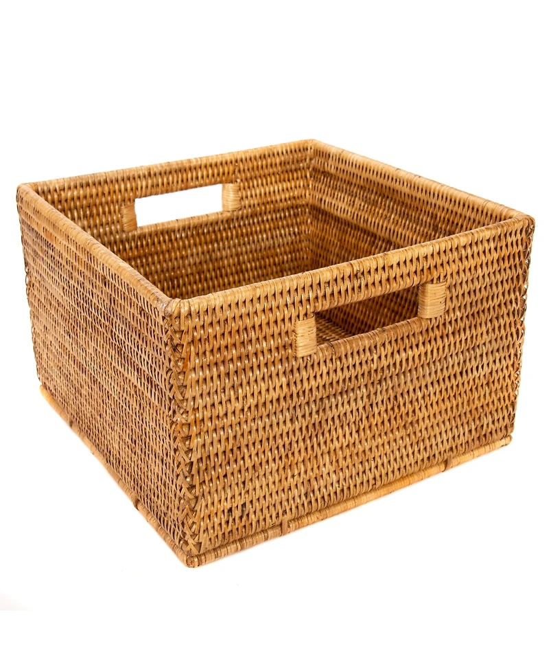 Artifacts Rattan Square Storage Basket With Handles