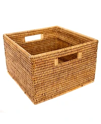 Artifacts Rattan Square Storage Basket With Handles