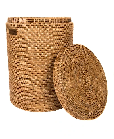 Artifacts Trading Company Rattan Round Hamper with Lid