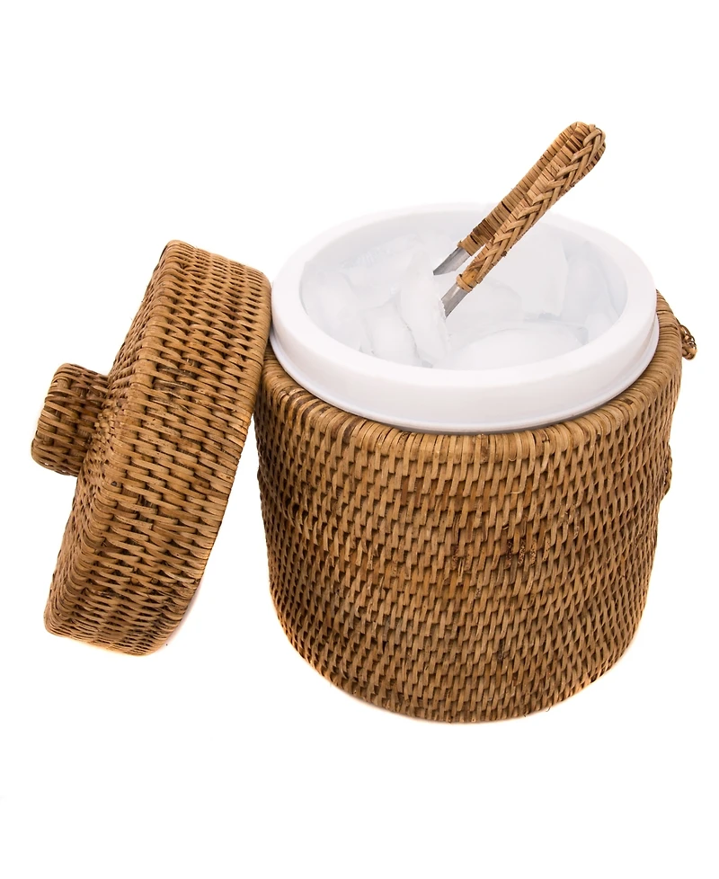 Artifacts Rattan Ice Bucket with Tongs