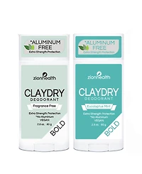 Zion Health Unscented Plus Eucalyptus Mint Deodorant Duo, 5.6oz