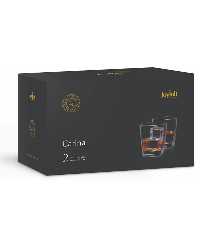 JoyJolt Carina Old Fashioned Whiskey Glasses Set of 2