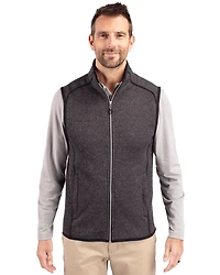 Cutter & Buck Mainsail Sweater-Knit Mens Big Tall Full Zip Vest