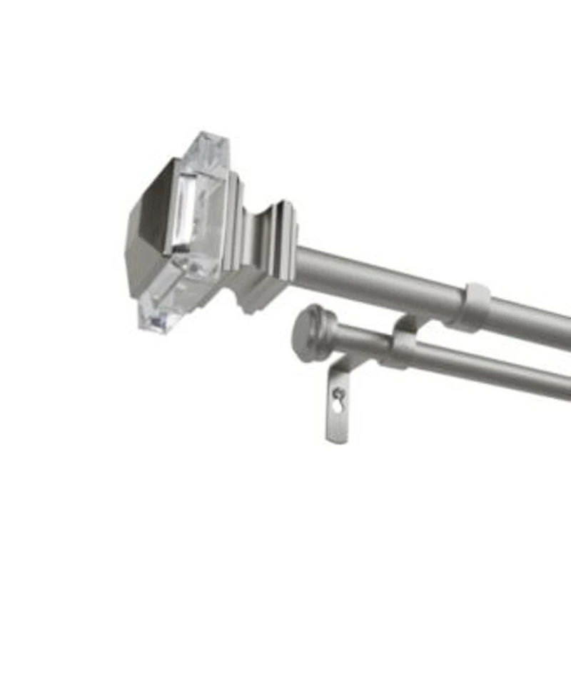 Exclusive Home Prism Double Curtain Rod Finial Set