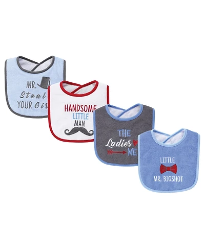 Hudson Baby Boys Four-Piece Fiber-Filled Feeding Bibs